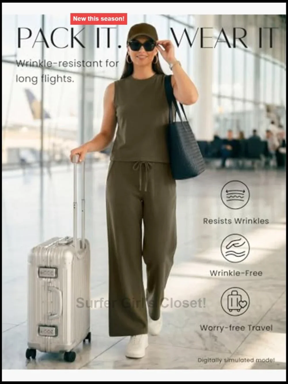 Women's 2 Piece Lounge Set - Sleeveless Crop Top & Wide Leg Pants
